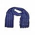 Box checkered circular design stole with sequence- Blue